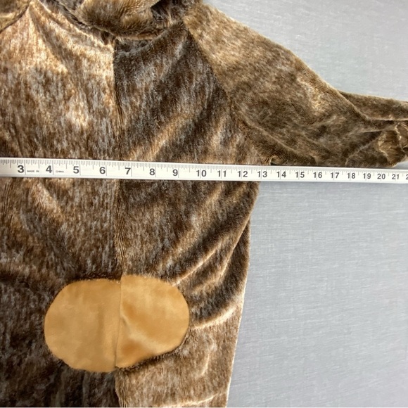 Monkey Costume with Hood Sz 4-6X Zipper Up Plush Cute and Cozy for Halloween - Picture 8 of 10